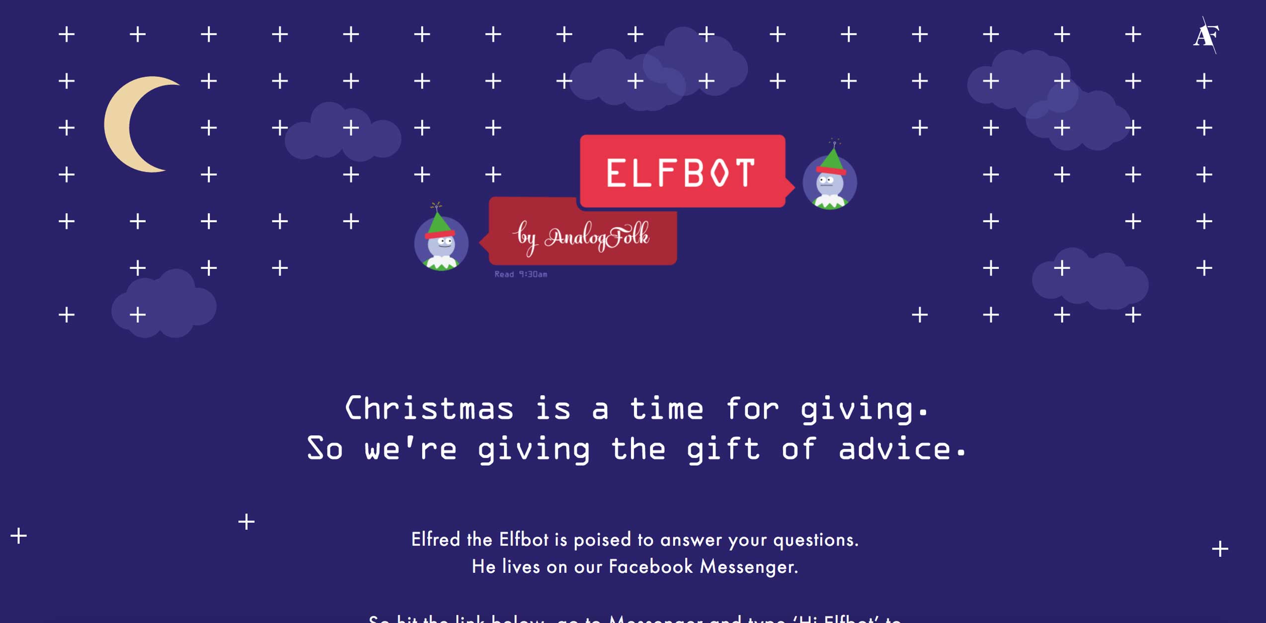 Elfbot Homepage Screenshot