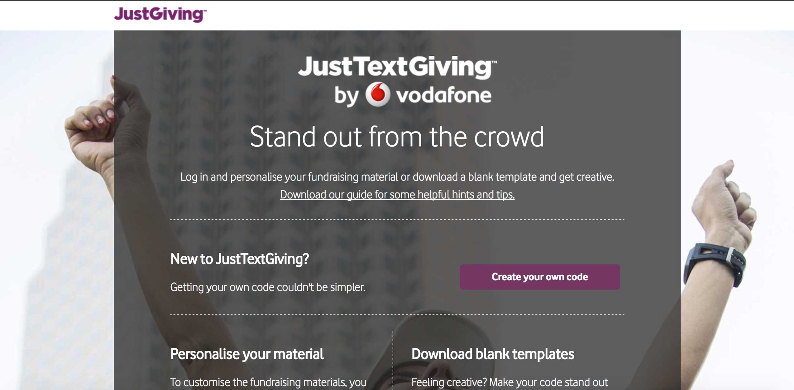 JustTextGiving Page Example 1